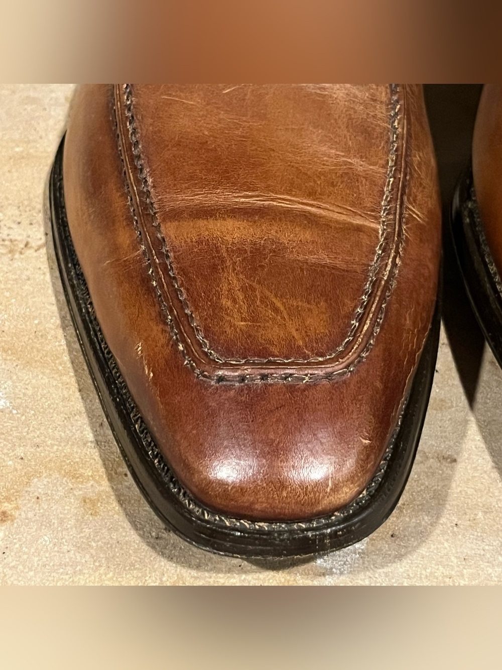 Magnanni Basilio Classic Almond Toe Brown Leather Lace-Up Derby Dress Shoes - Picture 3 of 10